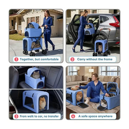 Foldable Double Pet Stroller