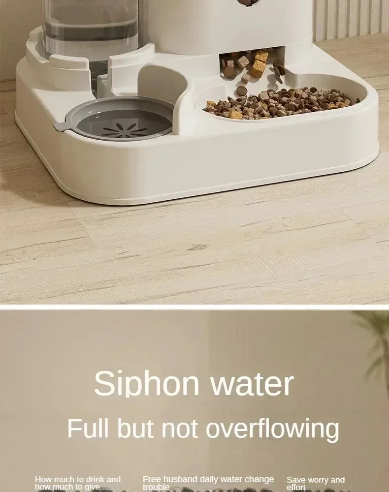 Automatic Feeder Pet Food Bowl With Water Fountain