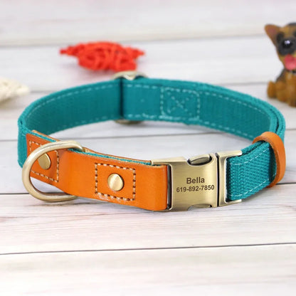 Nylon Custom  Collar Leash Set