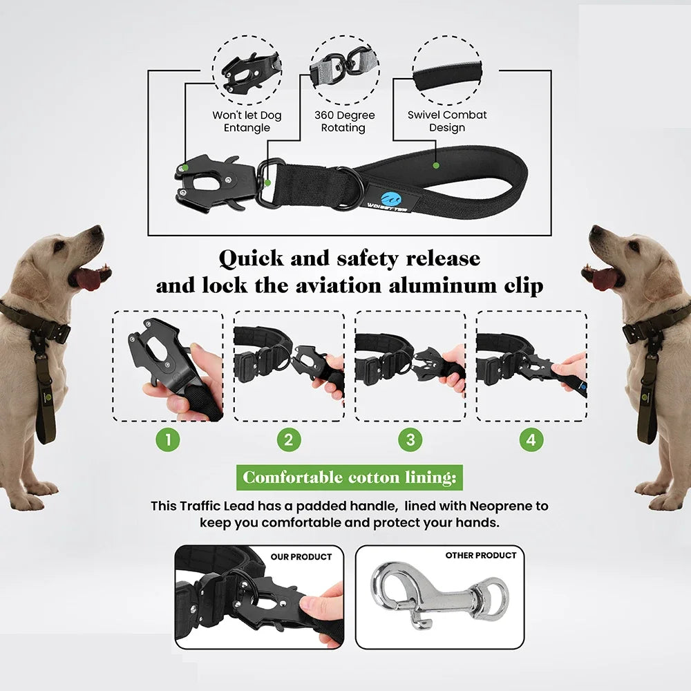 Heavy Duty Short Nylon Dog Leash