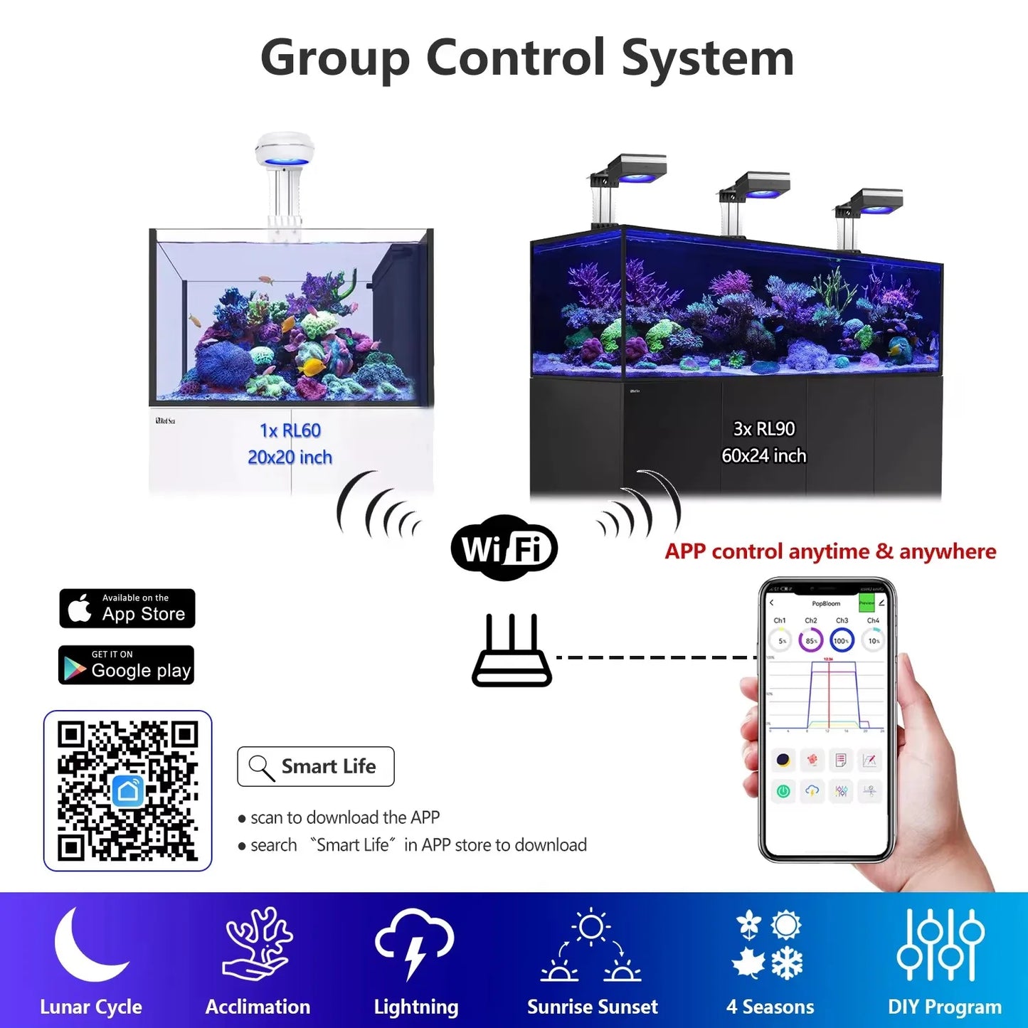 Wi Fi Reef Aquarium Light