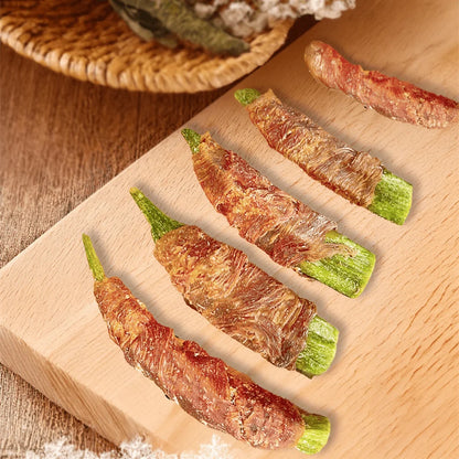 Chicken Wrapped Okra, All Natural Ingredients For Dog Treats