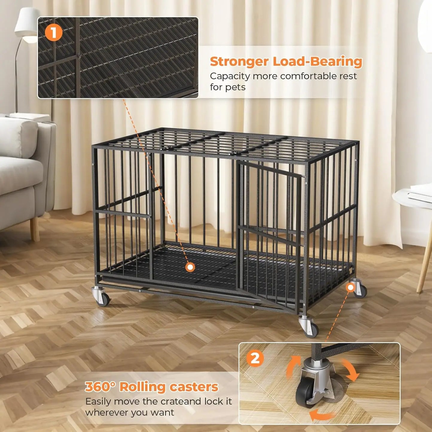 48 Inch Heavy Duty Dog Crate Steel