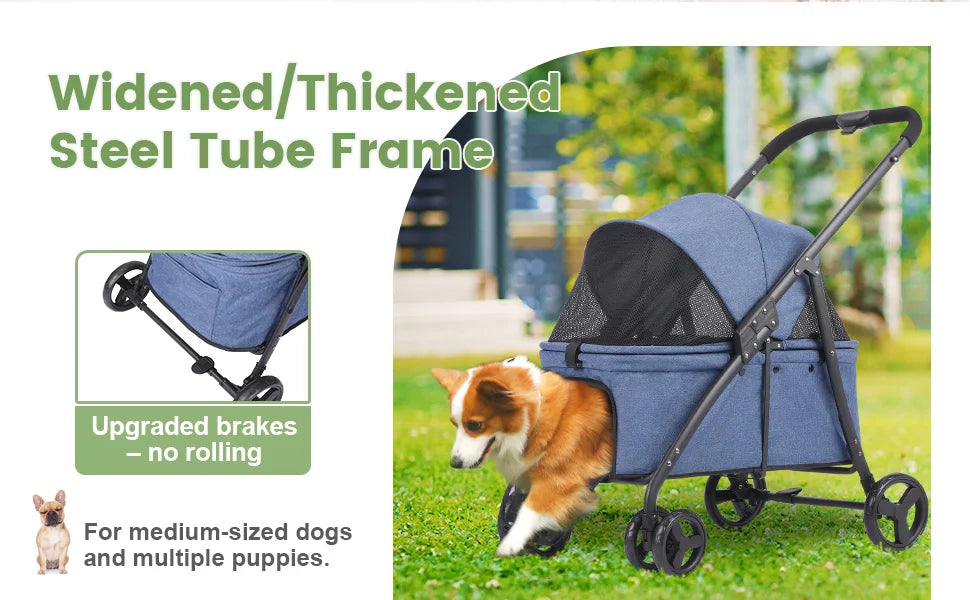 Foldable Dog Stroller Portable Dog Buggy