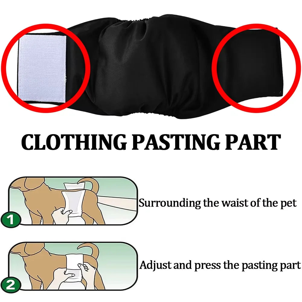 3 Pack Washable Male Dog Diapers