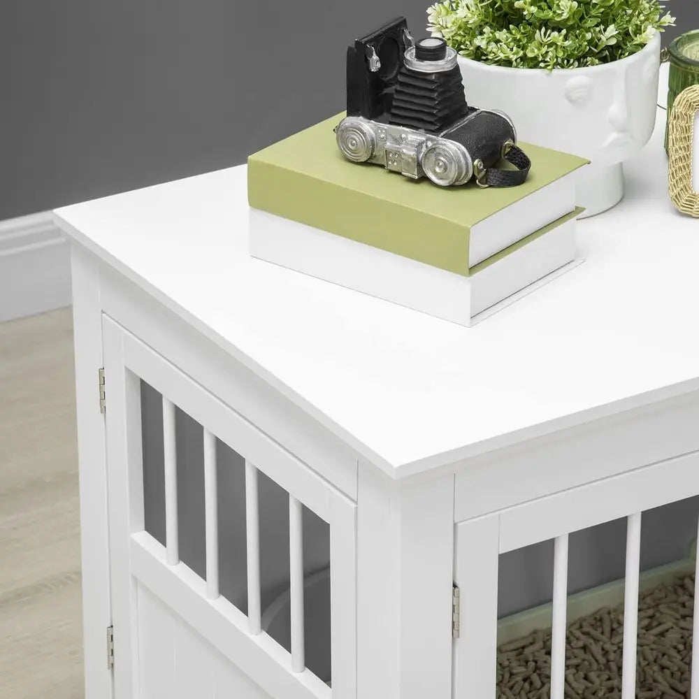 Triple Door Wooden Dog Crate