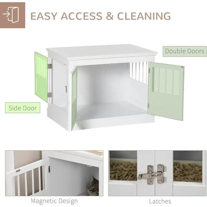Triple Door Wooden Dog Crate