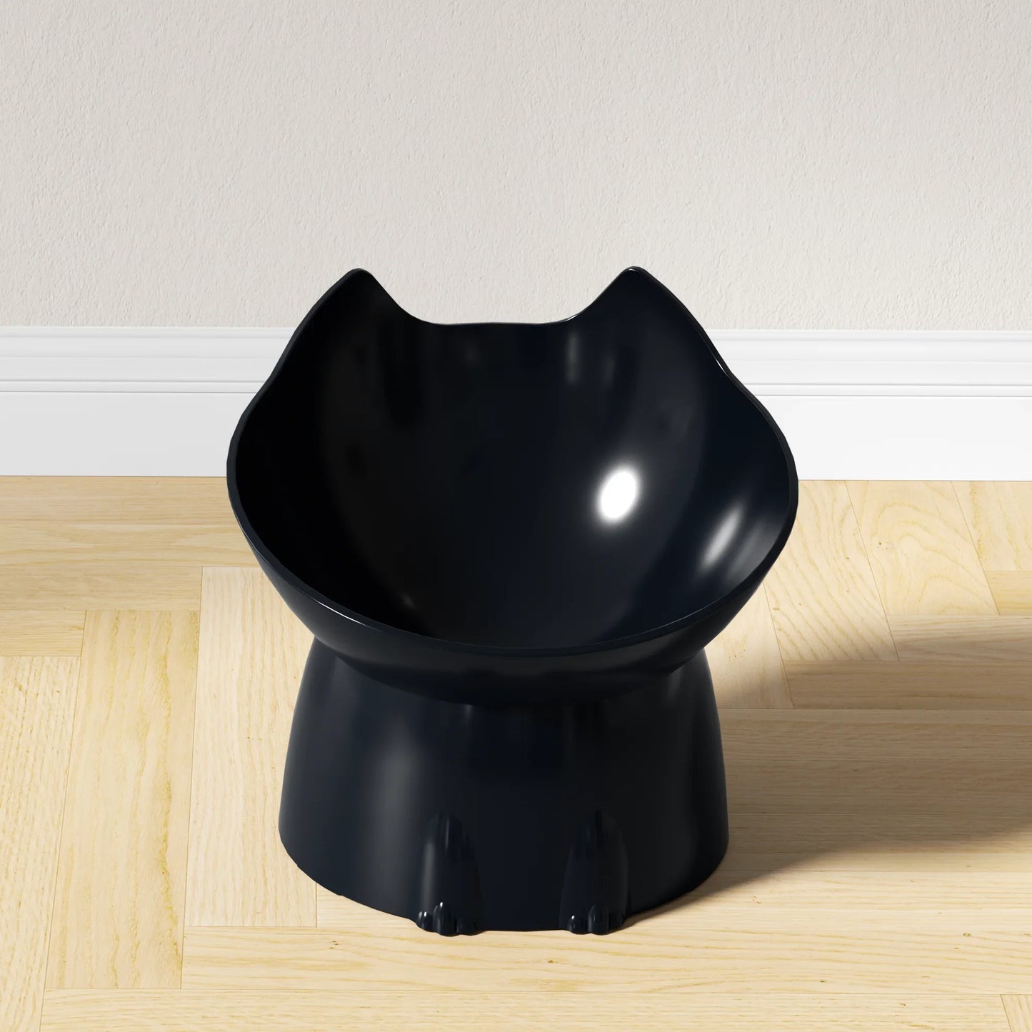Anti-Tip Plastic Raised Pet Feeding Dish
