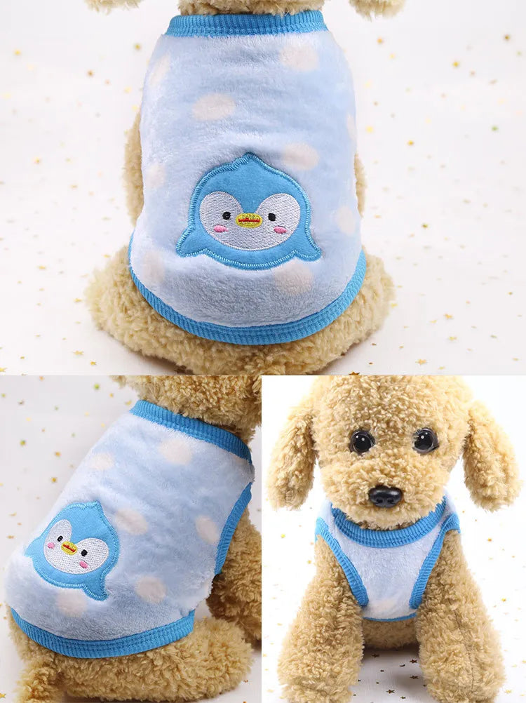 Cartoon Fleece Pet Clothes