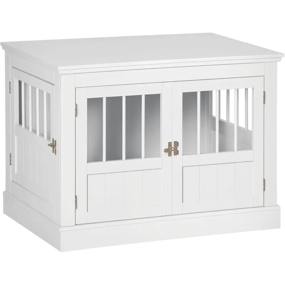 Triple Door Wooden Dog Crate