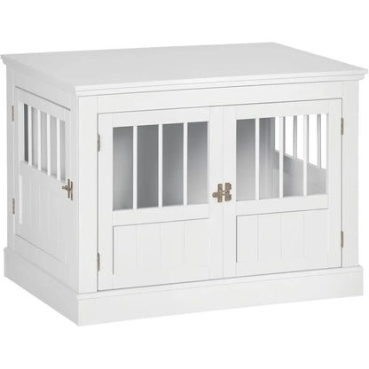 Triple Door Wooden Dog Crate