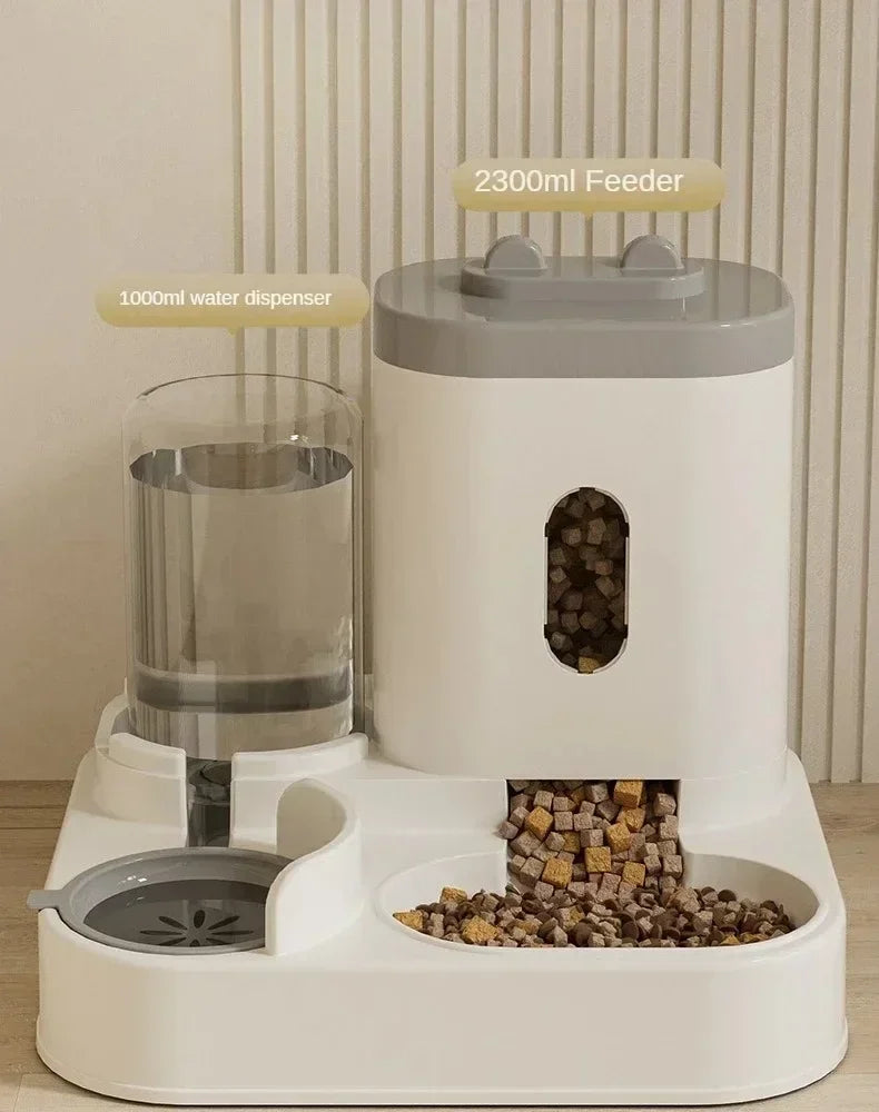 Automatic Feeder Pet Food Bowl With Water Fountain