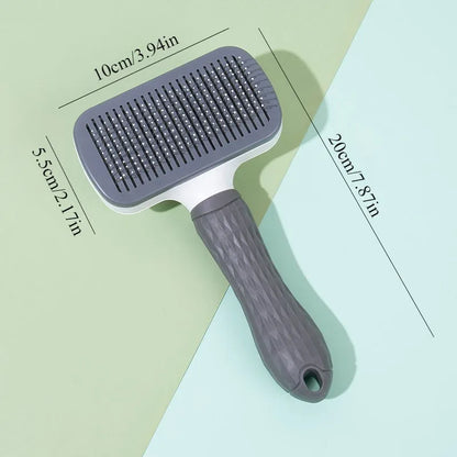 Ergonomic Handle Self Cleaning Pet Brush