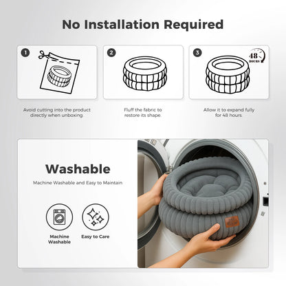 Washable Round Pet Bed