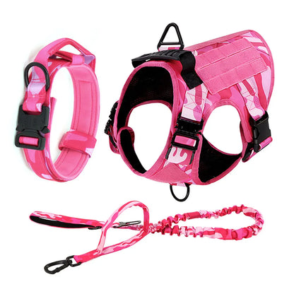 Military Pink Camouflage Dog Harness