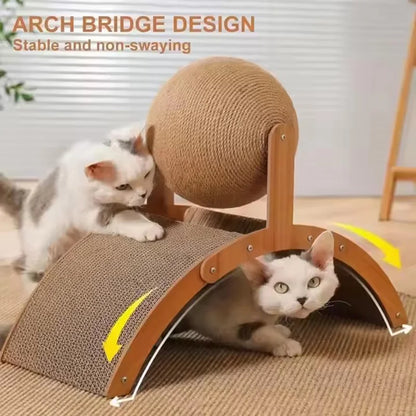 Wooden 2 in 1 Cat Scratcher Ferris Wheel