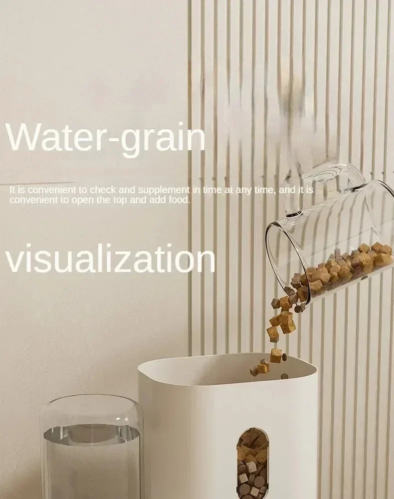 Automatic Feeder Pet Food Bowl With Water Fountain