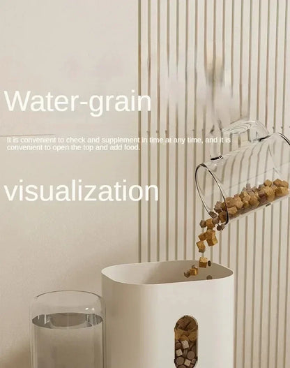Automatic Feeder Pet Food Bowl With Water Fountain