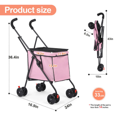 4 Wheels Dog Stroller