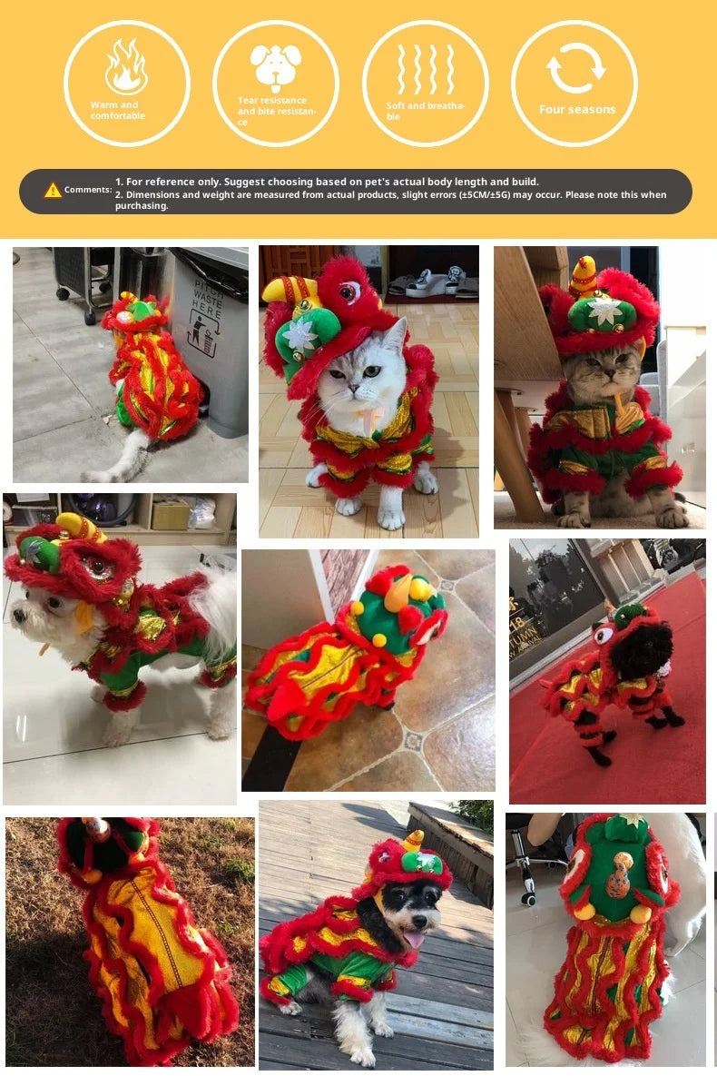 Chinese Style Chinese  Pet Outfits for Cats Dogs