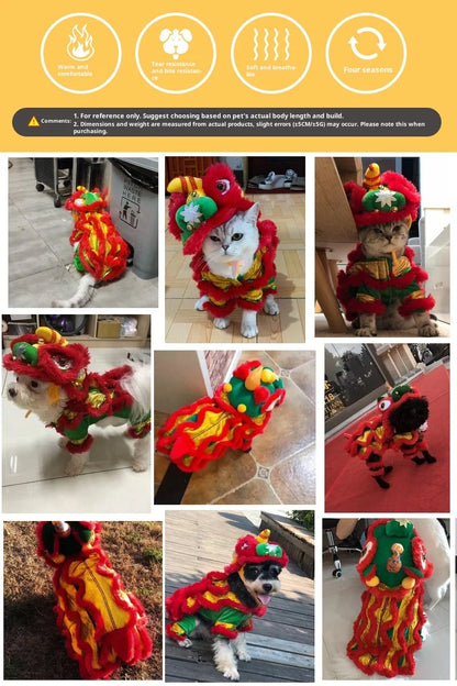 Chinese Style Chinese  Pet Outfits for Cats Dogs