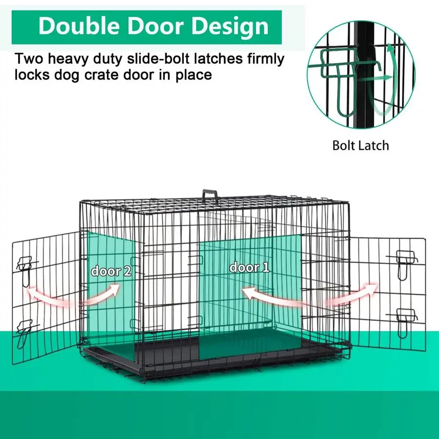 XL Dog Crate Dog Kennel Double Door,42 inch