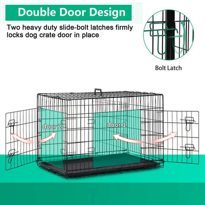 XL Dog Crate Dog Kennel Double Door,42 inch