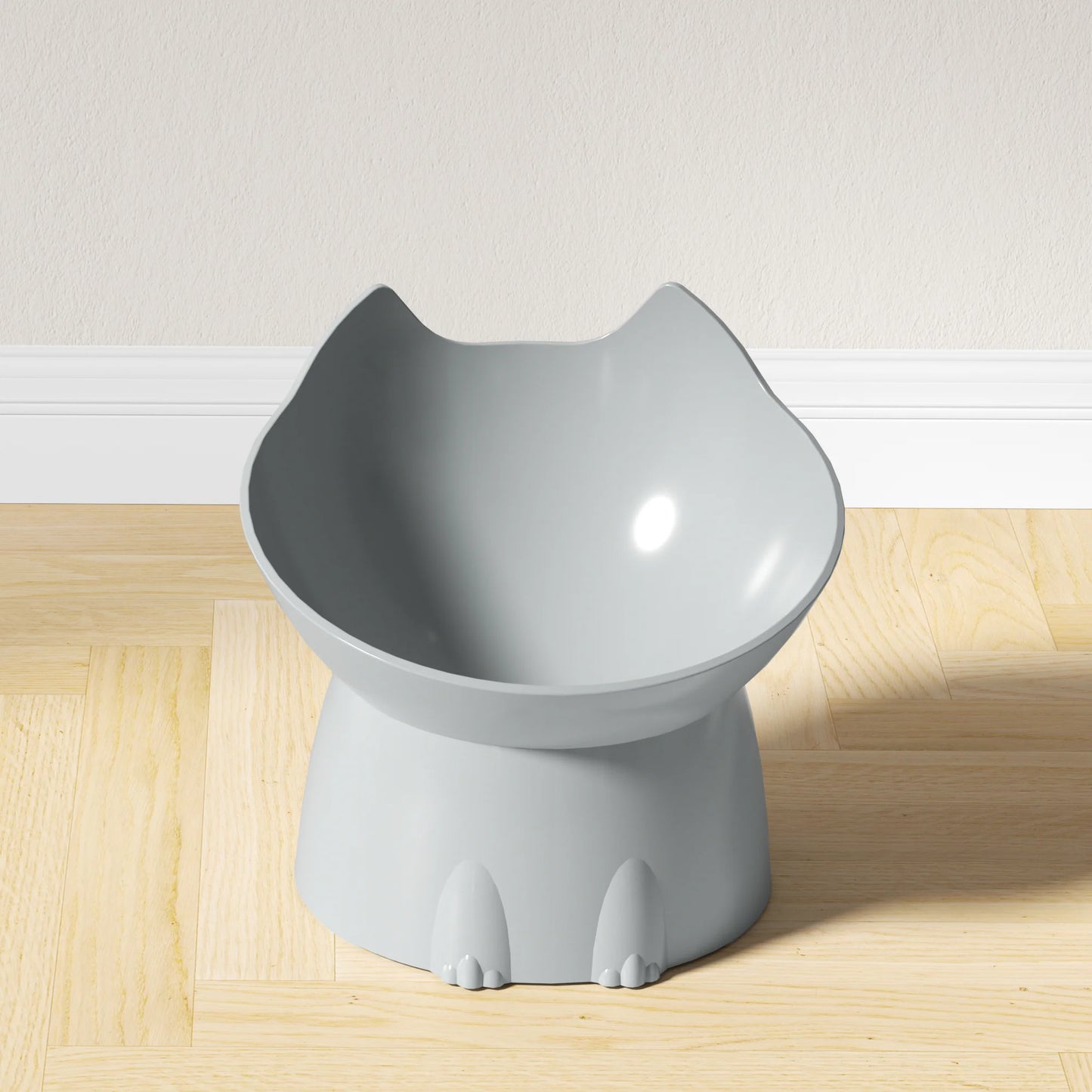 Anti-Tip Plastic Raised Pet Feeding Dish