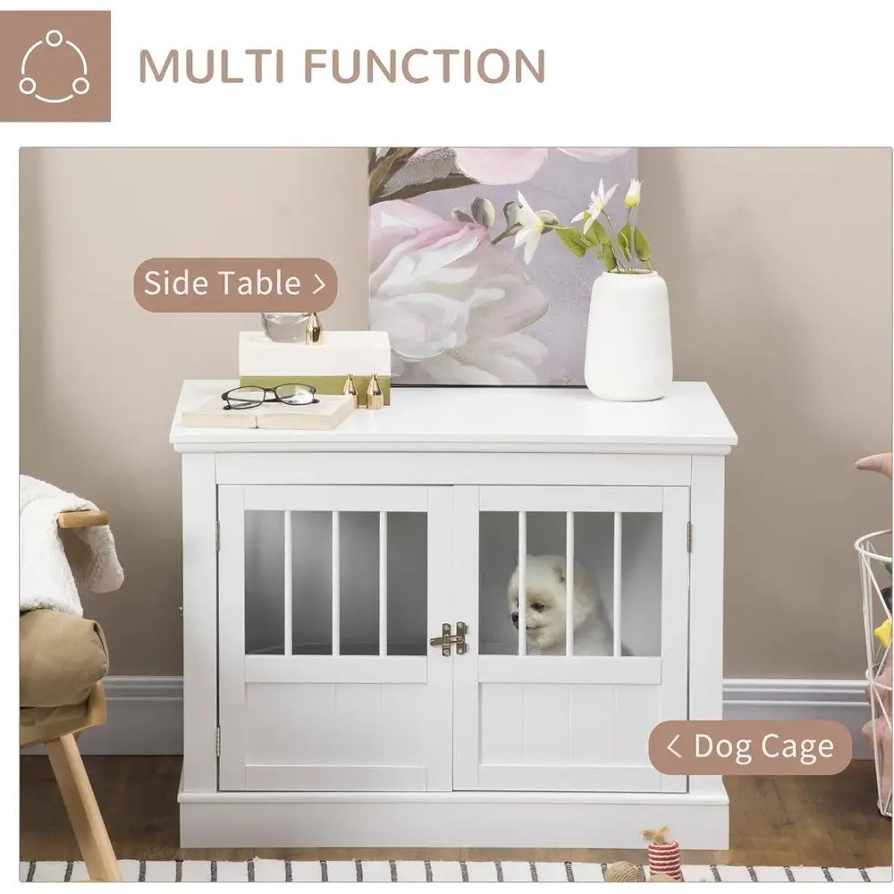 Triple Door Wooden Dog Crate