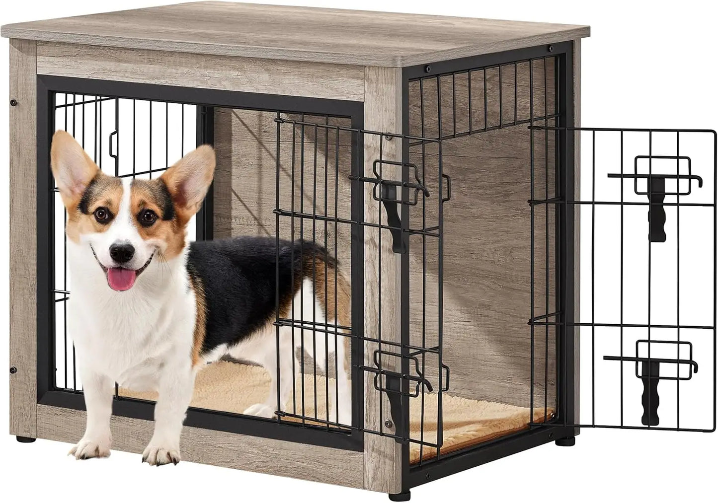 Wooden Dog Crate with Cushion