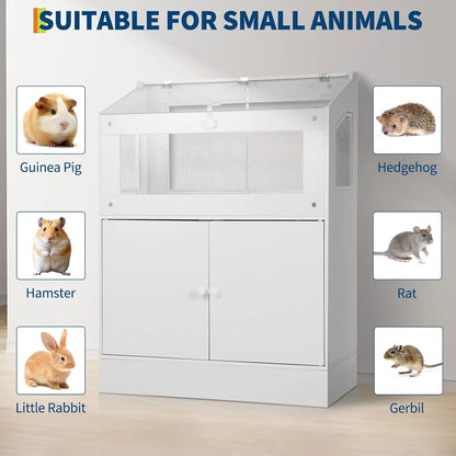 Small Animal Cage With Storage Cabinet