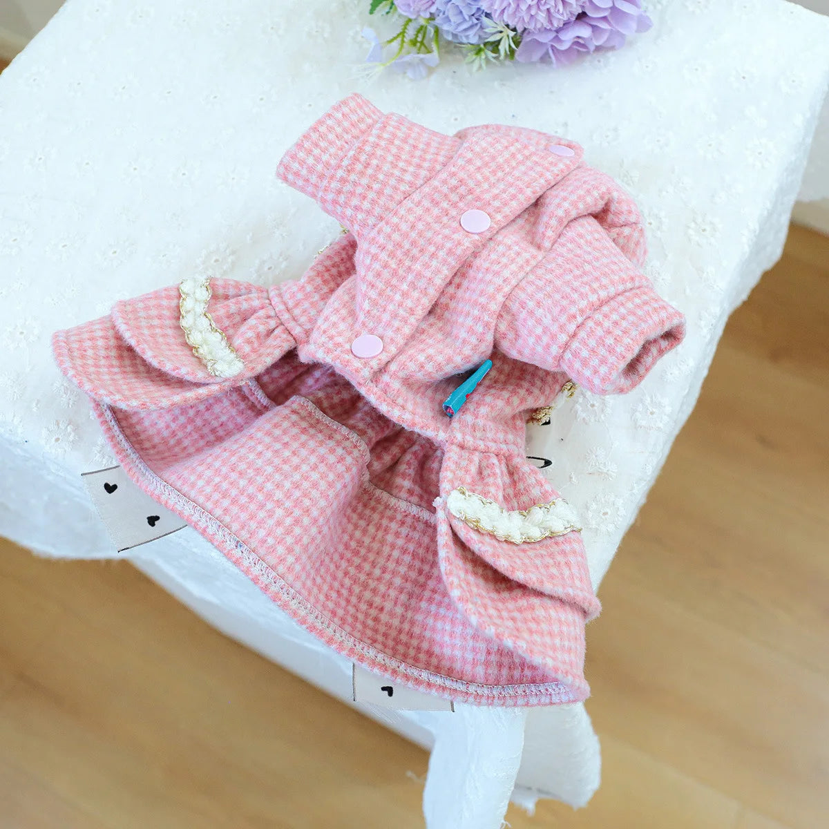 Wool Bowknot Dog Cat Dress