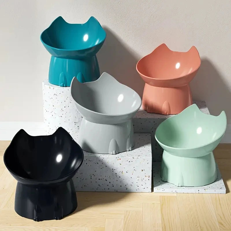 Anti-Tip Plastic Raised Pet Feeding Dish