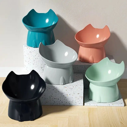 Anti-Tip Plastic Raised Pet Feeding Dish