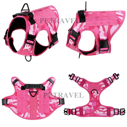 Military Pink Camouflage Dog Harness