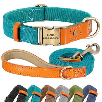 Nylon Custom  Collar Leash Set