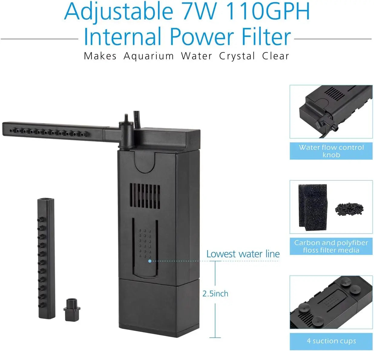 8 Gallon LED Glass Aquarium Kit
