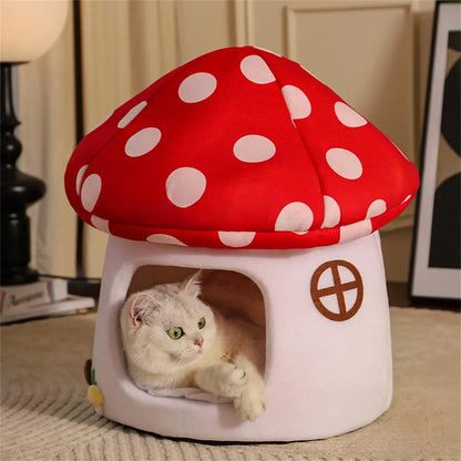Mushroom-Shaped Cat Cave Bed
