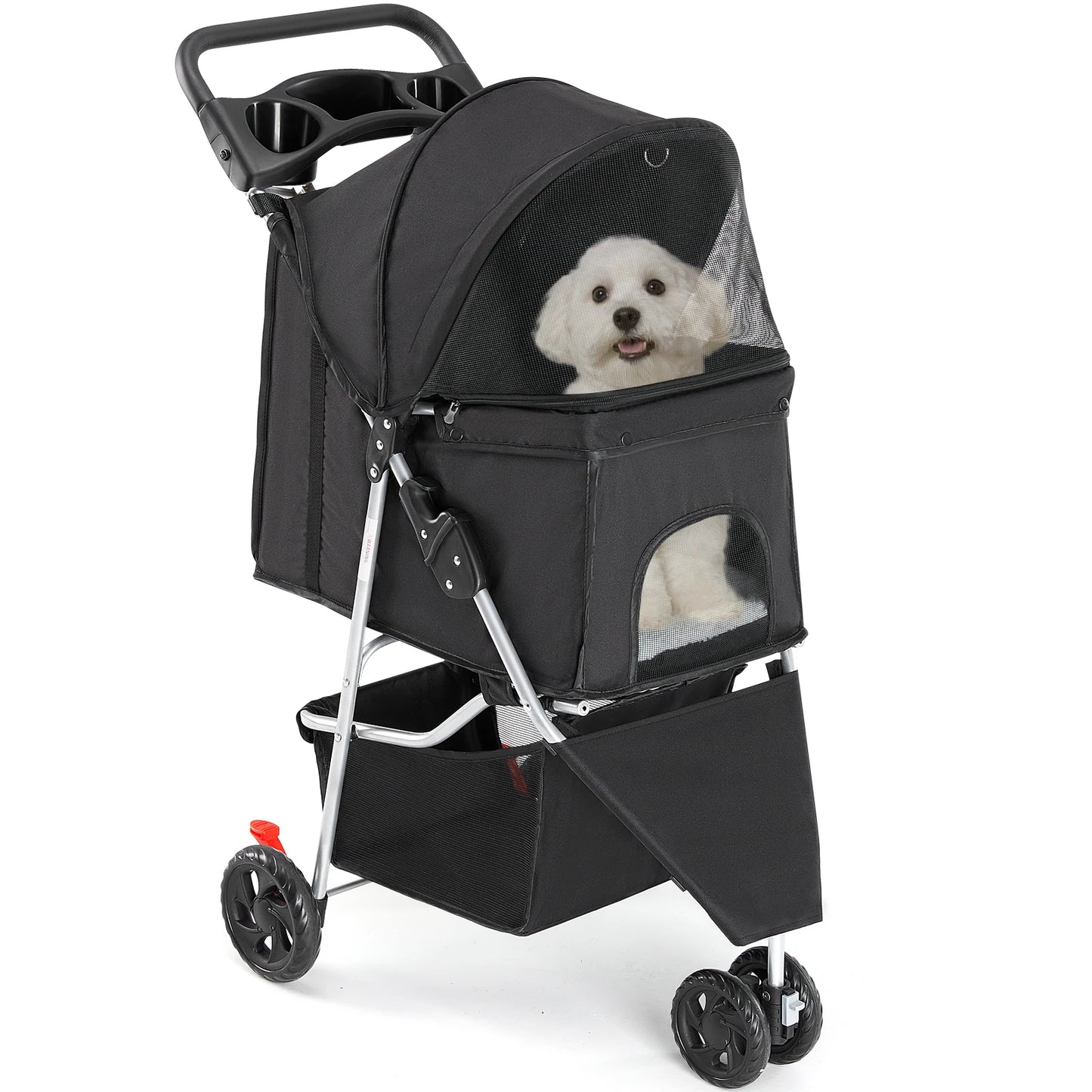 3-Wheel Foldable Pet Stroller For Small Dogs