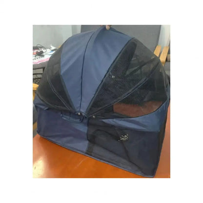 Pet Folding Stroller Cup Holder Visible Window