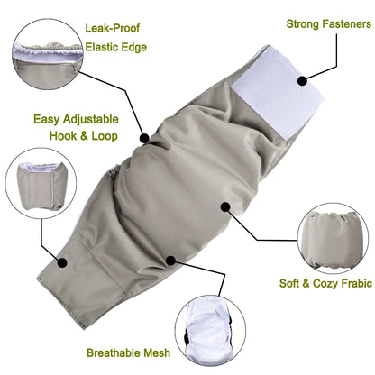 3 Pack Washable Male Dog Diapers