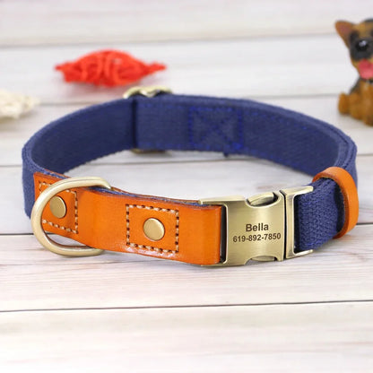 Nylon Custom  Collar Leash Set