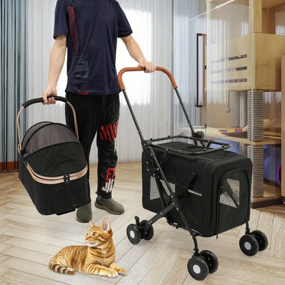 Pet Travel Carrier Strolling Cart