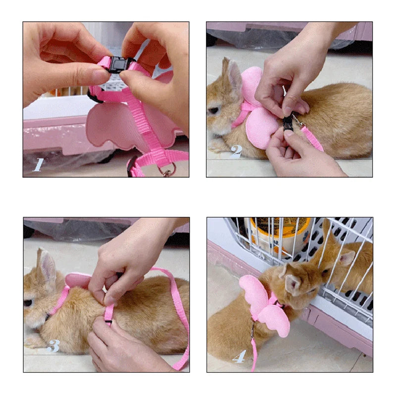 Pet Rabbit and Cat Harness and Leash Set