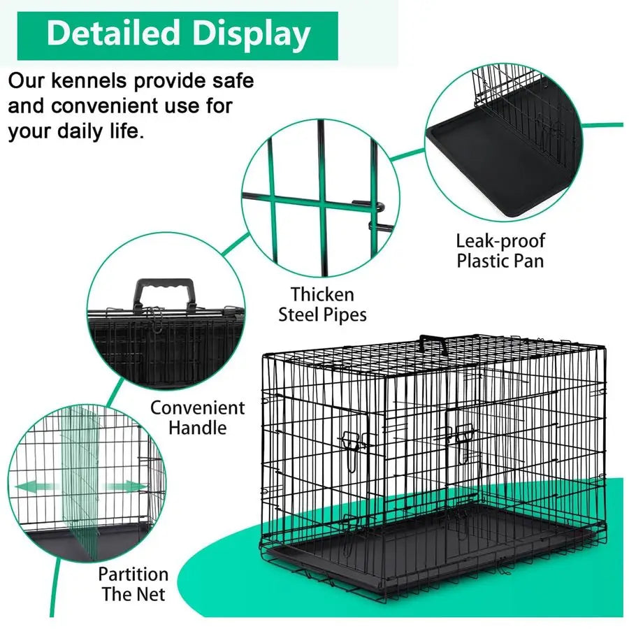 XL Dog Crate Dog Kennel Double Door,42 inch