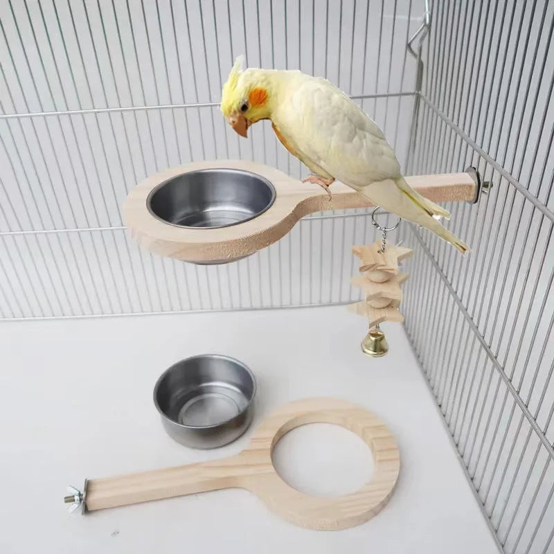 Parrot Bird Solid Wood Standing Stick