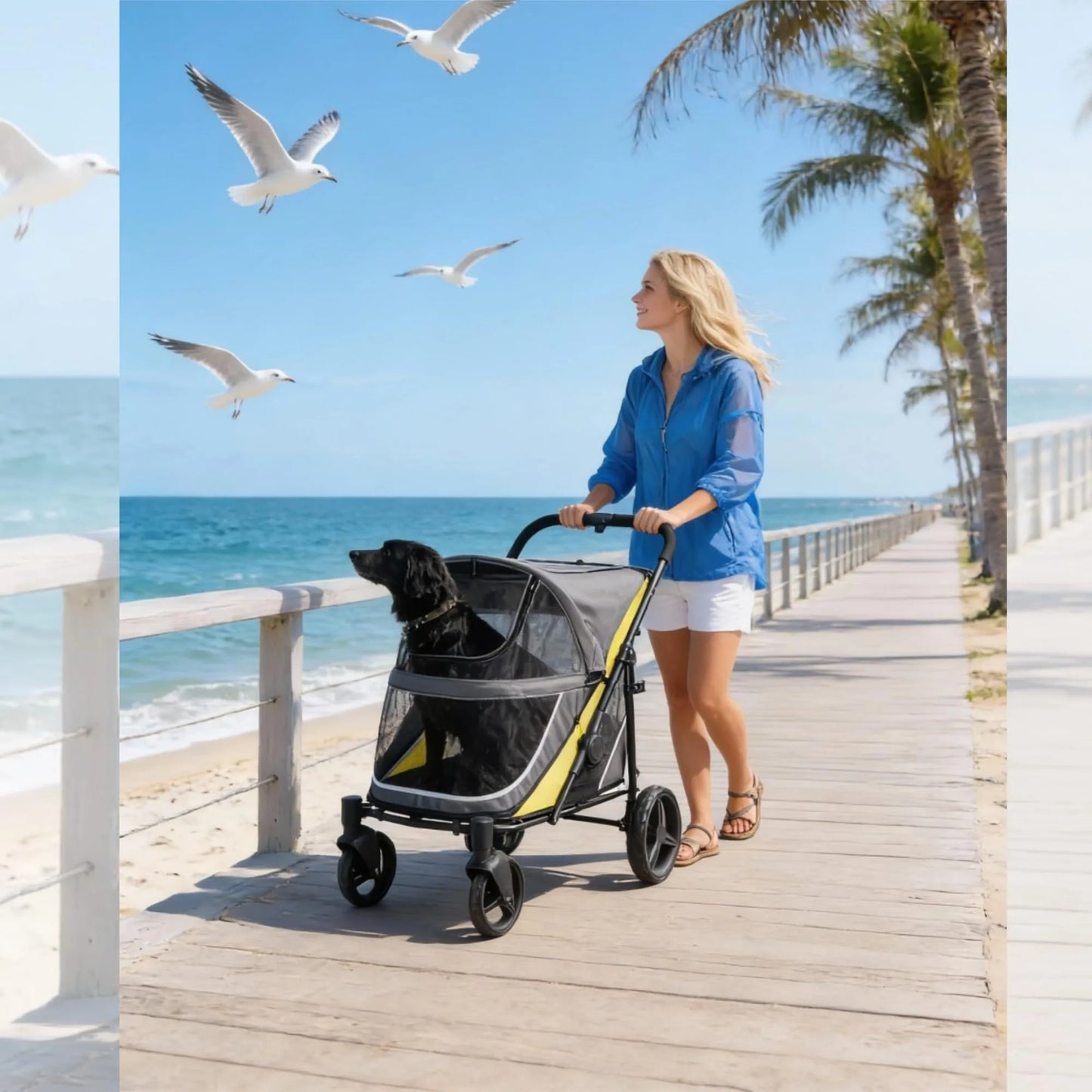 Dog Stroller for Large Dogs Heavy-Duty All-Terrain