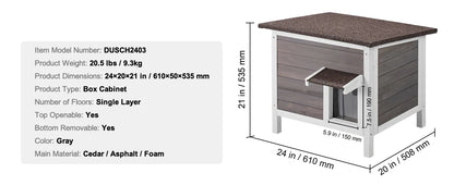Outdoor Cat House Weatherproof