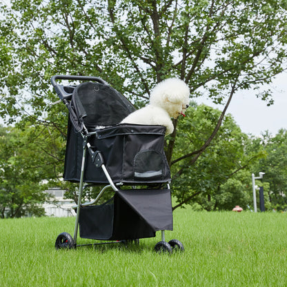3-Wheel Foldable Pet Stroller For Small Dogs