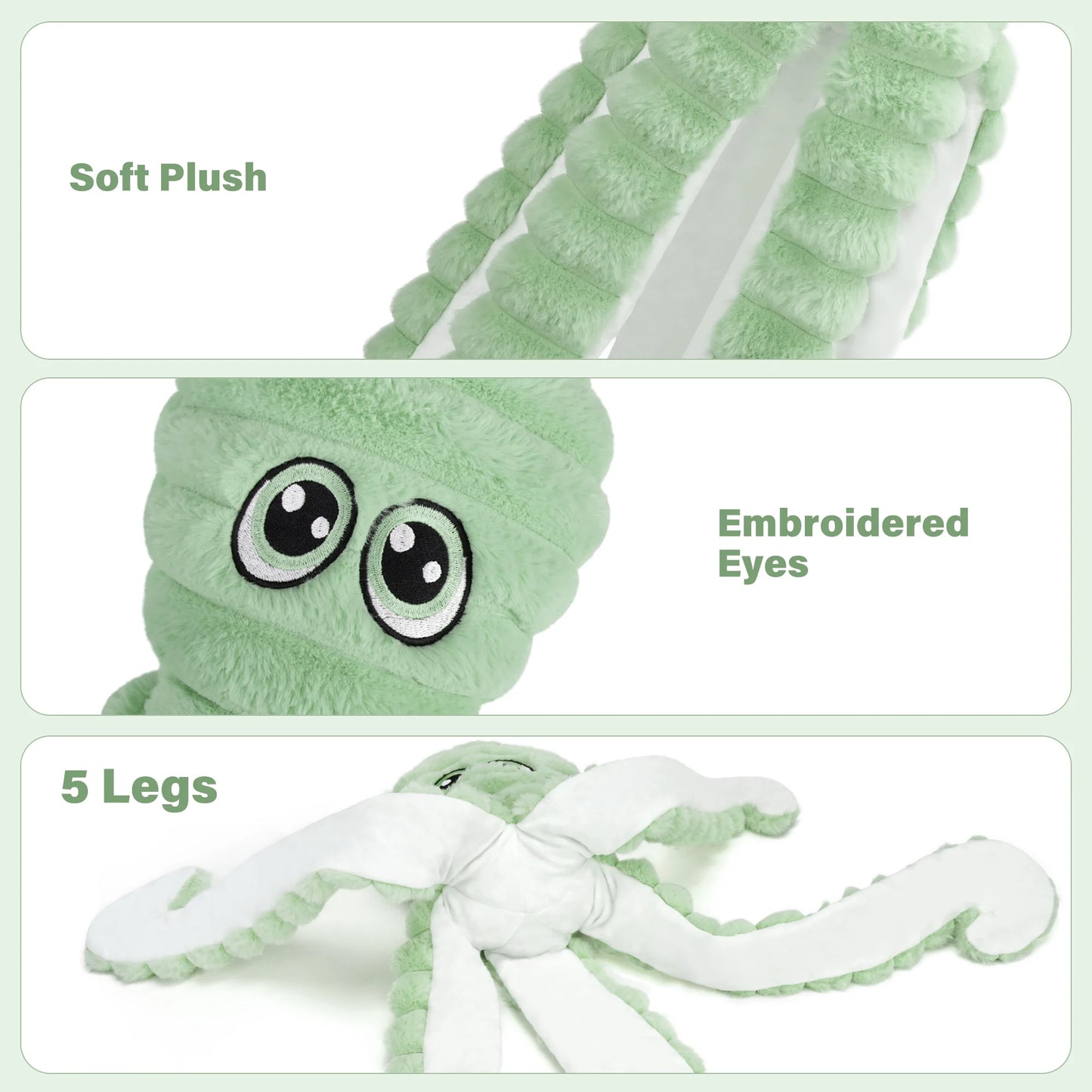 Octopus Design Squeaky Plush Toy
